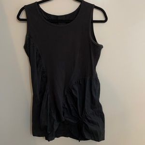 Rundholz black tank top. Mixed cotton fabrics.